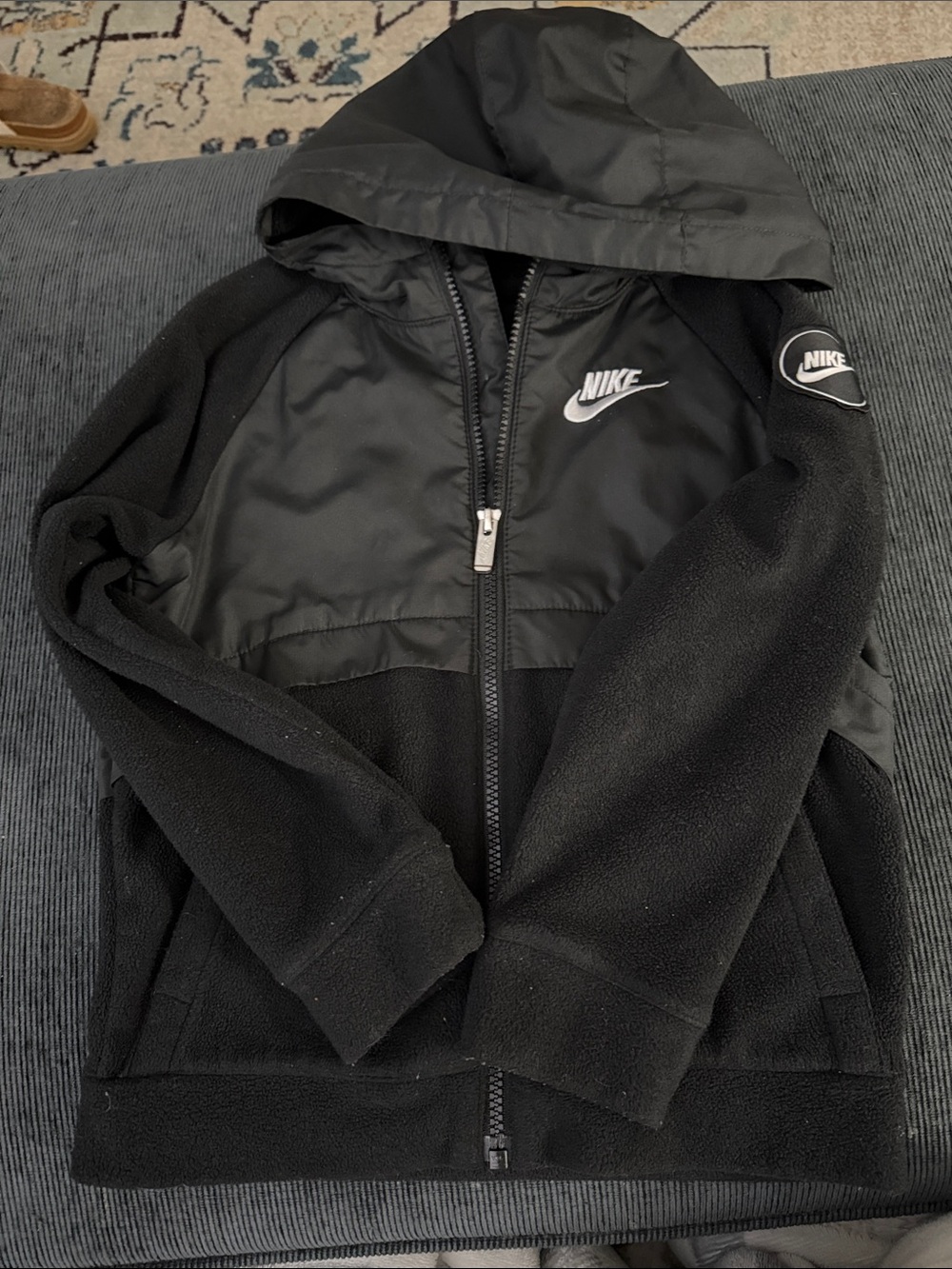 Nike Kids Black Hooded Jacket